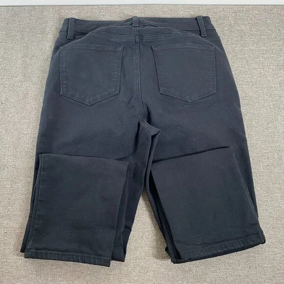 Talbots PETITE Flawless Straight Leg Denim Jeans Women's 10P High Rise Black - Picture 6 of 14